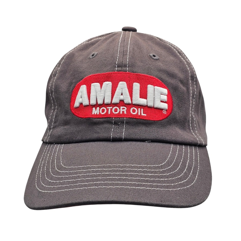 Amalie Motor Oil Charcoal‎ Gray Red Underbill Adjustable Strapback Hat Cap